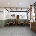 Cozy Bakery Interior Featuring Wooden Counter Display Shelves and Fresh Bread