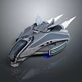 Futuristic Metallic Mechanical Vehicle With Spiked Wings Sleek Surface And Cockpit Structure