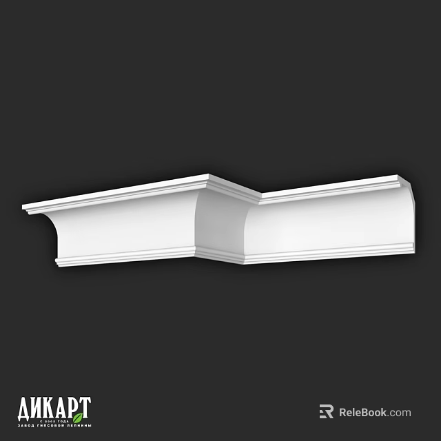 White Decorative Corner Component With Profiled Edges For Architectural Decoration 3d model 
