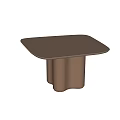 Modern Brown Dining Table With Unique Stylish Base And Smooth Surface 3d model