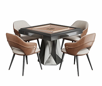 Modern Mahjong Table and Chair Mahjong Table and Chair Combination 3d model