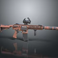 Modern Tactical Rifle With Scope And Rustic Camouflage Pattern Design For Shooting 3d model