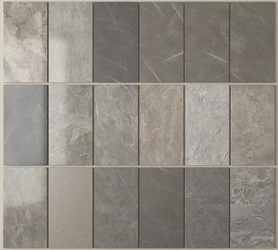 Gray Floor Tiles With Marble Texture And Various Shades For Interior Design 3d model