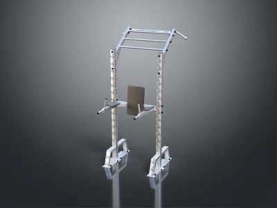 Home Gym Fitness Equipment With Metal Frame Adjustable Seat And Pull Up Bar 3d model