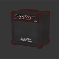 Master Black Portable Speaker With Control Panel And Compact Handle Design 3d model