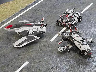 Futuristic Cosmic Exploration Vehicles With Advanced Mechanical Structures For Space 3d model