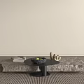 Quiet Modern Tea Table Stone Tea Table Rectangular Stone Tea Table Fruit 3d model