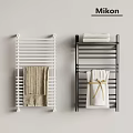 MIKON Bathroom Towel Racks White And Black With Hanging Towels Design
