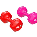 Sports Equipment Red 5LB and Pink 3KG Dumbbells for Home Fitness Training