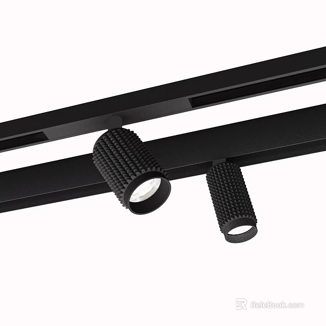 Black Track Spotlights Modern Sleek Design Adjustable Direction for Home Ceiling Lighting 3d model