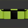 Modern Neon Green And Black Patchwork Sofa With Sleek Design And Comfortable Upholstery