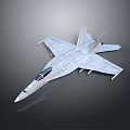 Aerospace Themed White Fighter Jet 3D Model Design With Shiny Surface On Dark Background