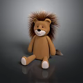 Brown Plush Hedgehog Toy With Spiky Back And White Paws Sitting On Black Surface