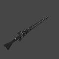 Tactical Black Rifle With Scope Barrel And Stock On Orange Background