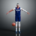Basketball Player Equipment Including Clippers Jersey Goggles Arm Sleeves Knee Sleeves And Ball