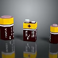 Creative Decorative Ornament Set with Yellow Brown Medicine Bottle Shaped Decorations