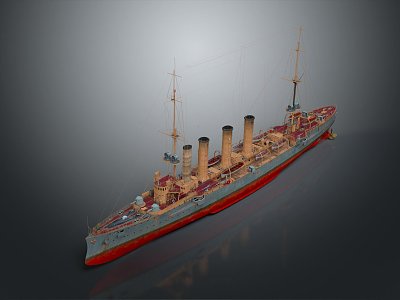 modern ship warship 3d model