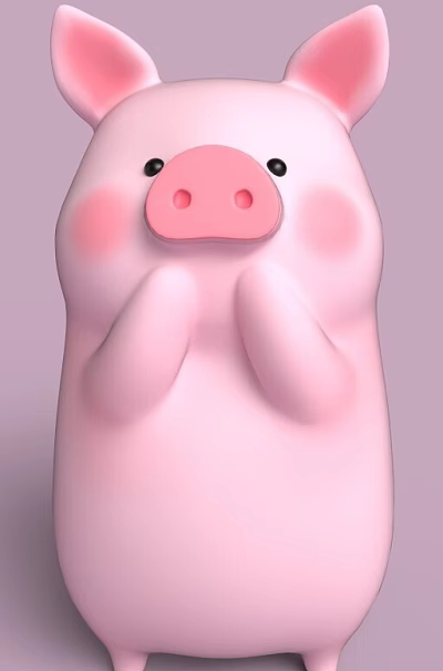 Cute Pink Pig Doll With Pink Nose Blush Cheeks And Folded Hands On Chest 3d model Cute Pink Pig Doll With Pink Nose Blush Cheeks And Folded Hands On Chest 3d model