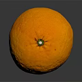 Single Fresh Ripe Orange with Bright Orange Hue on Black Surface Displaying Clear Reflection