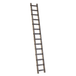 Ladder climbing ladder wooden ladder building body 3d model