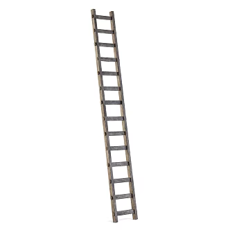 Ladder climbing ladder wooden ladder building body 3d model