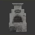 Vintage Stone Stove With Square Top And Open Door Design For Home Use