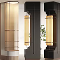 Modern Exhibition Hall Stylistic Columns with Lighting and Unique Design Elements 3d model