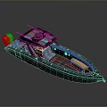 Modern Black Sport Boat With Yellow Seats And Outboard Engine Design Details