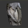 Natural Wood Stone Carved Sculpture With Organic Shape And Textured Surface