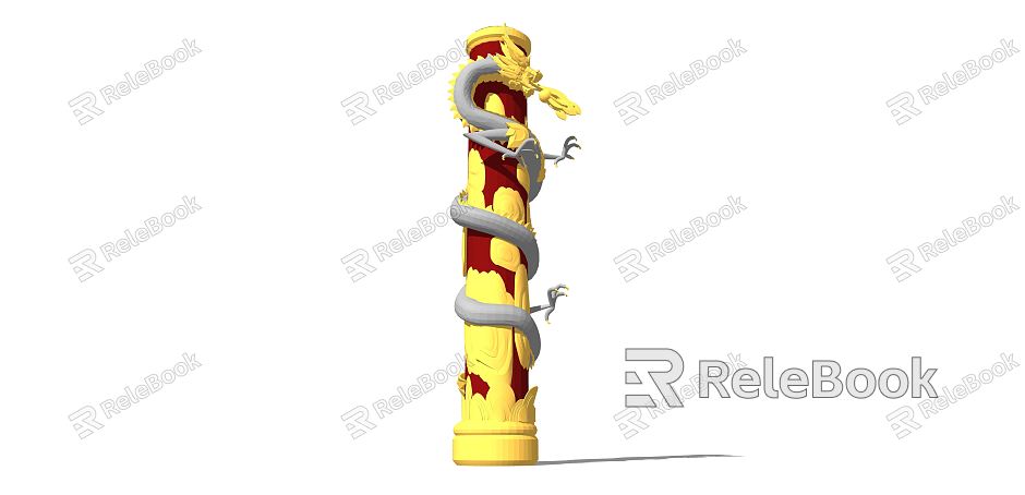 Chinese style column landscape column model