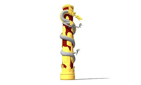 Chinese style column landscape column 3d model