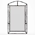 Rectangular Decorative Mirror With Black Metal Frame For Modern Home Decor 3d model