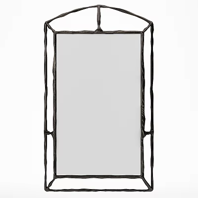Rectangular Decorative Mirror With Black Metal Frame For Modern Home Decor 3d model