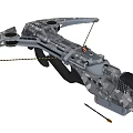 Modern Tactical Crossbow With Mechanical Parts Bowstring Arrow And Metal Design