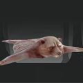 Mythical Winged Game and Movie Character With Brown Body Fierce Expression Dark Striped Background