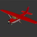 Red Passenger Plane Model With Single Propeller And White Fuselage 3d model