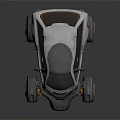 Futuristic Concept Car With Gray Body And Dark Windows Yellow Rims And Rounded Unique Design