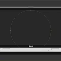 Modern Dell Laptop with Black Screen on Sleek Black Surface and Clear Reflection