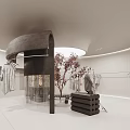 Modern Stylish Clothing Store Interior With Clothing Racks Mannequins And Decorative Plants