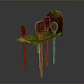 Unique Wooden Seat Set With Multiple Seats And Carved Backrest Design