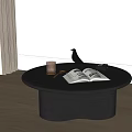 Modern coffee table round book camera bird 3d model