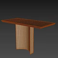 Modern Functional Table With Black Tabletop And Golden Curved Legs Design 3d model
