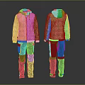 Hooded Plaid Jacket And Dark Pants Front Back View Fashion Casual Outfit