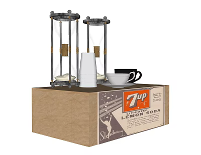 Modern Ornaments Combination Ornaments Hourglass Tea Cup 3d model