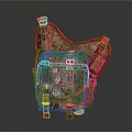 Vintage Leather Backpack With Worn Texture Decorative Patches And Classic Design