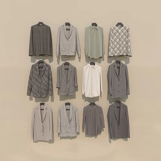 clothes men's jacket sweater shirt 3d model