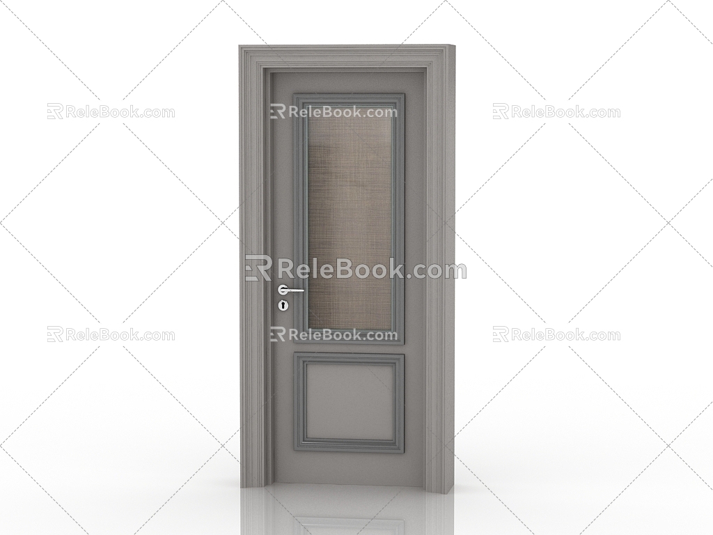 Jianou solid wood door interior door door 3d model