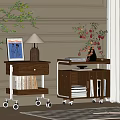 Middle-old style mobile side a few mobile corner a few mobile trolley 3d model