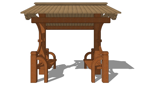 New Chinese pavilion porch New Oriental Zen pavilion 3d model