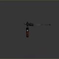 Vintage Weapon Rifle With Wooden Stock Black Metal Body And Detachable Magazine